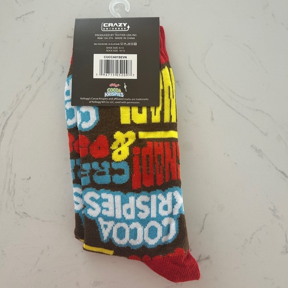 Kellogg’s Cocoa Krispies Crew Socks – Adult Size 6–13- NWT - Picture 3 of 4